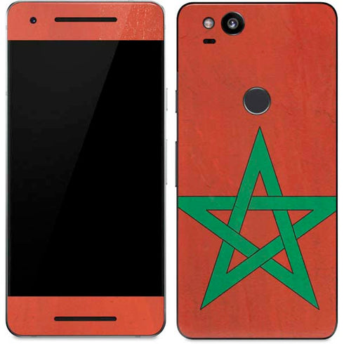 Morocco Flag Distressed Google Pixel 2 Skin